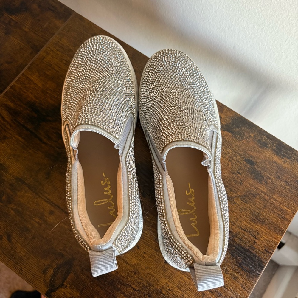 Lulus Cassay Silver Rhinestone Platform Slip-On S… - image 5